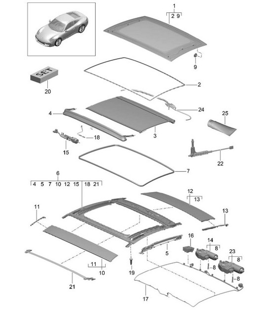 Diagram 811-005 Porsche 997 MK1 GT3 / GT3 RS 2007-09 Body