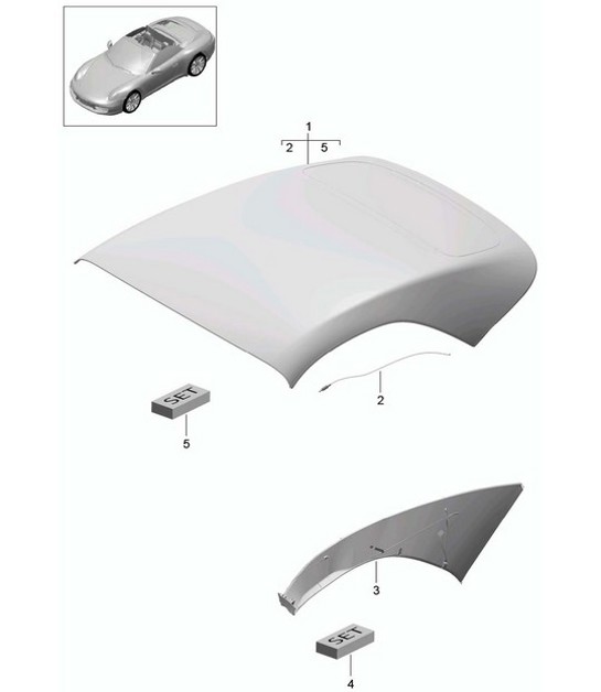 Diagram 811-035 Porsche 997 (911) MK1 2005-2008 Body