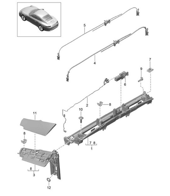 Diagram 811-050 Porsche 996 (911) (1997-2005) Body