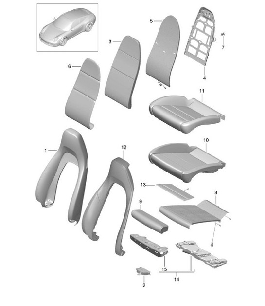 Diagram 817-002 Porsche 997 (911) MK2 2009-2012 Carrosserie