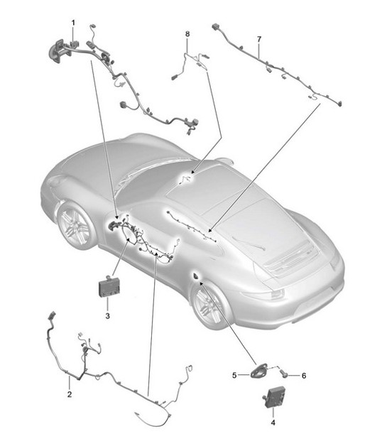 Diagram 902-015 Porsche Cayman 987C / 981C (2005-2016) Electrical equipment