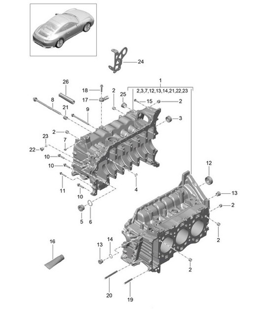 Diagram 101-005 Porsche Cayman 718C (982C) 2017>> 引擎