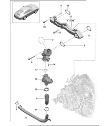Support de montage / conduite d'eau 991.2 Carrera 2017-19