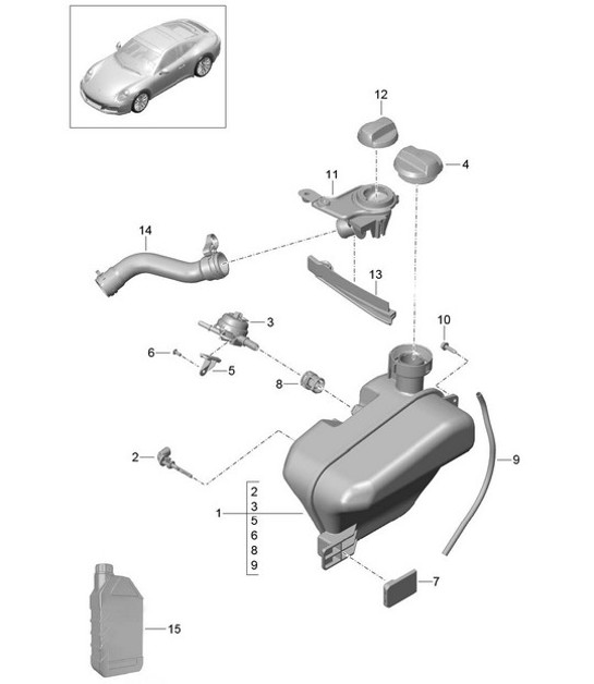Diagram 105-020 Porsche Macan (95B) MK1 (2014-2018) Moteur