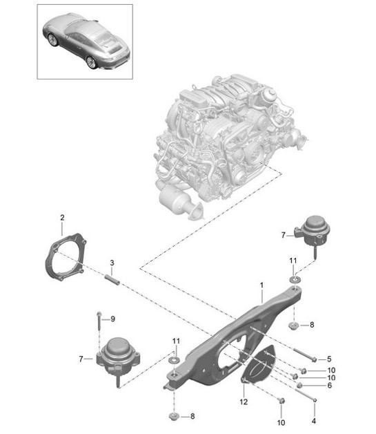 Diagram 109-000 Porsche Cayman 718C (982C) 2017>> Motore