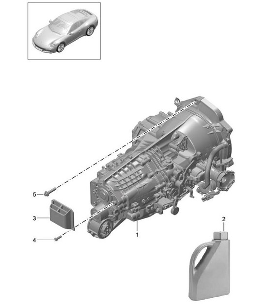 Diagram 301-005 Porsche 991 (911) MK2 2016-2019 Overdragen