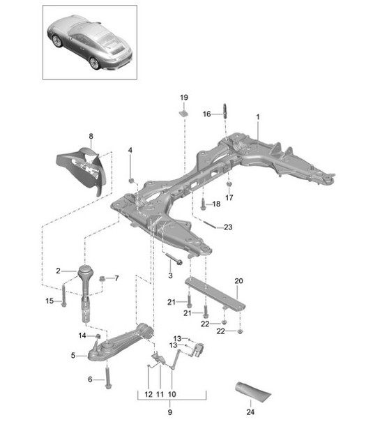 Diagram 401-000 Porsche 911 1978-1989 3.3L Turbo (930) Essieu avant, Direction 