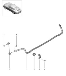 Barre anti-roulis - Châssis standard, PR:-031,-352 - 991.2 Carrera 2017-19