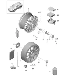 Wheels - Central locking, PR:478 - 991.2 Carrera 2017-19
