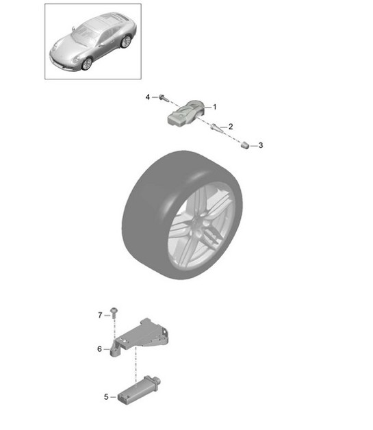 Diagram 601-005 Porsche Boxster 981 Spyder 3.8L 2016 Roues, Freins