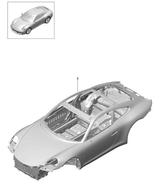 Diagram 801-000 Porsche 991 (911) MK2 2016-2019 Carrosserie