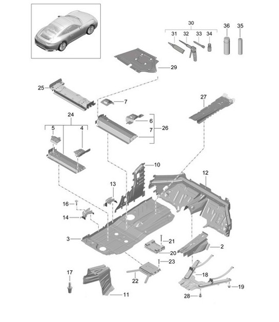 Diagram 801-020 Porsche 911 & 912 (1965-1989) Carrozzeria