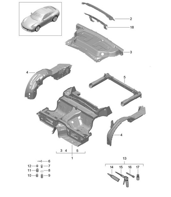 Diagram 801-035 Porsche Macan (95B) MK1 (2014-2018) Body