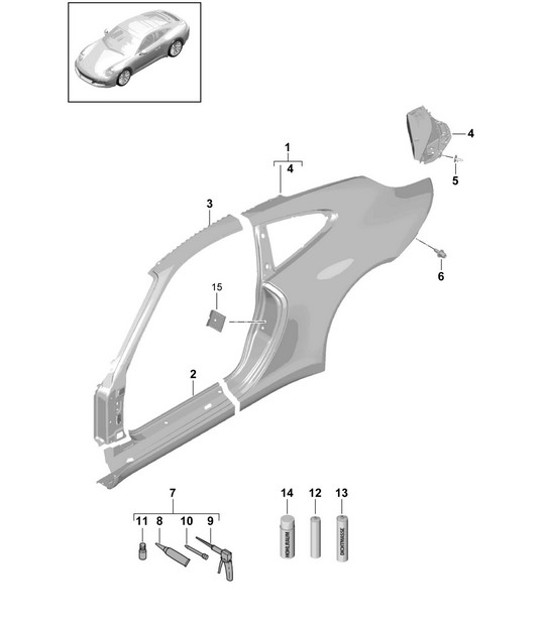 Diagram 801-056 Porsche Cayenne 92A (958) 2010-2017 Carrozzeria