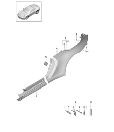 Parte lateral, exterior - TARGA - 991.2 2017-19