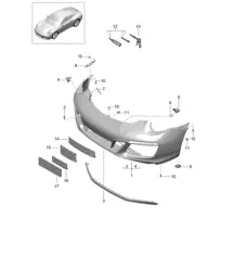 VORDERER Stoßfänger/Spoiler – Sport-Design-Paket, PR:XAS,XAT – 991.2 Carrera 2017–19