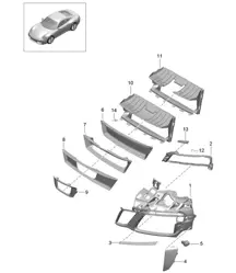 Air guide FRONT  bumper - Sport Design package, PR:XAS,XAT - 991.2 Carrera 2017-19