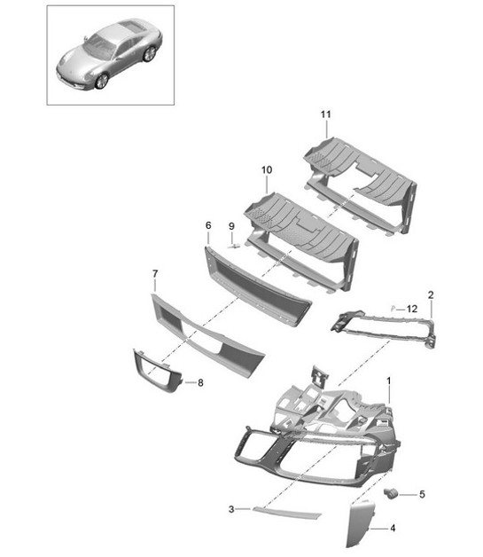 Diagram 802-007 Porsche Macan (95B) MK1 (2014-2018) Karosserie