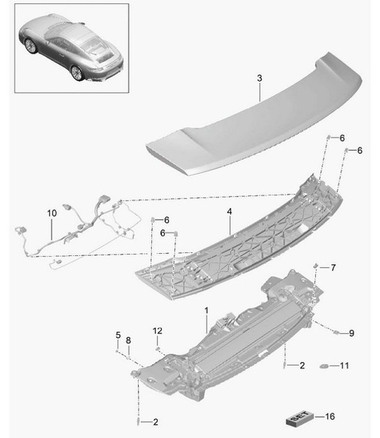 Diagram 803-007 Porsche 996 (911) (1997-2005) Carrocería