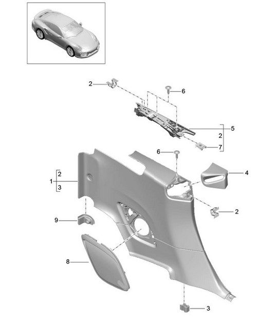 Diagram 807-030 Porsche 991 (911) MK2 2016-2019 Body