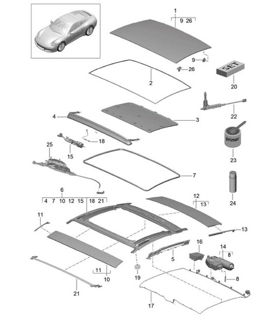 Diagram 811-000 Porsche 957 Cayenne Turbo / Turbo S 4.8L 2007-10 Carrocería