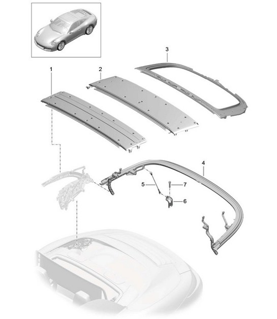 Diagram 811-020 Porsche 993 (911) (1994-1998) Body