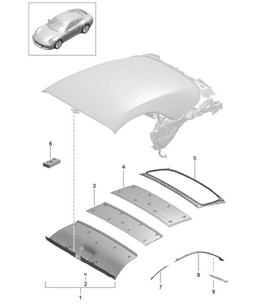 Diagram 811-040 Porsche 997 (911) MK2 2009-2012 Body