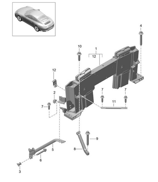 Diagram 811-070 Porsche 991 (911) MK2 2016-2019 Carrosserie