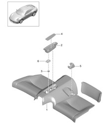Coussin de banquette arrière / Support - CABRIO, TARGA - 991.2 2017-19