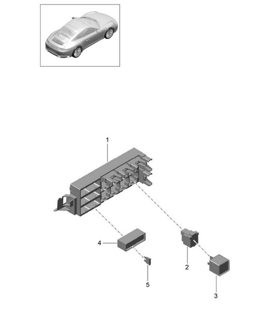 Diagram 902-001 Porsche Macan (95B) MK1 (2014-2018) 电子设备