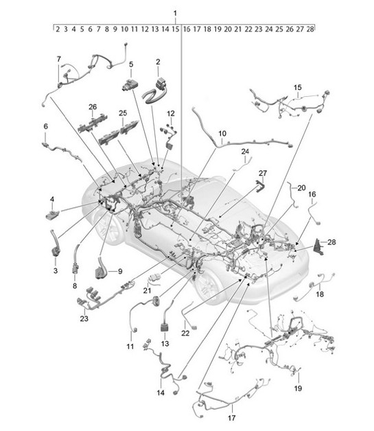 Diagram 902-010 Porsche 991 (911) MK2 2016-2019 Electrical equipment