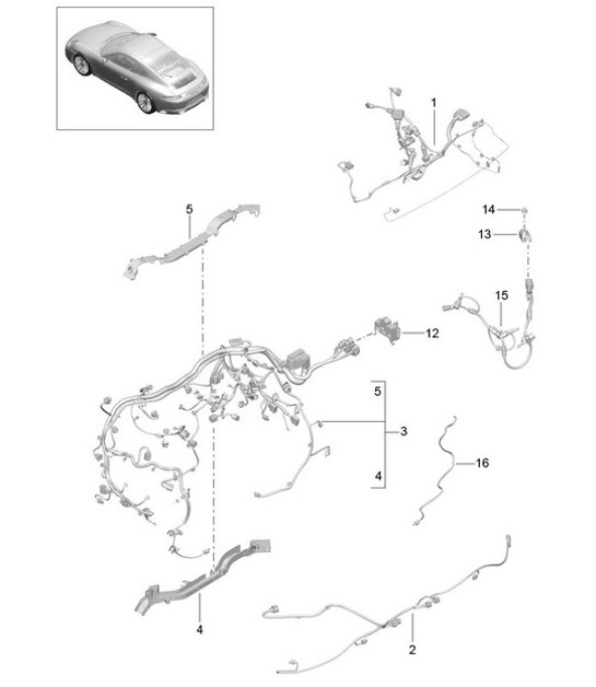 Diagram 902-020 Porsche 991 (911) MK2 2016-2019 Electrical equipment