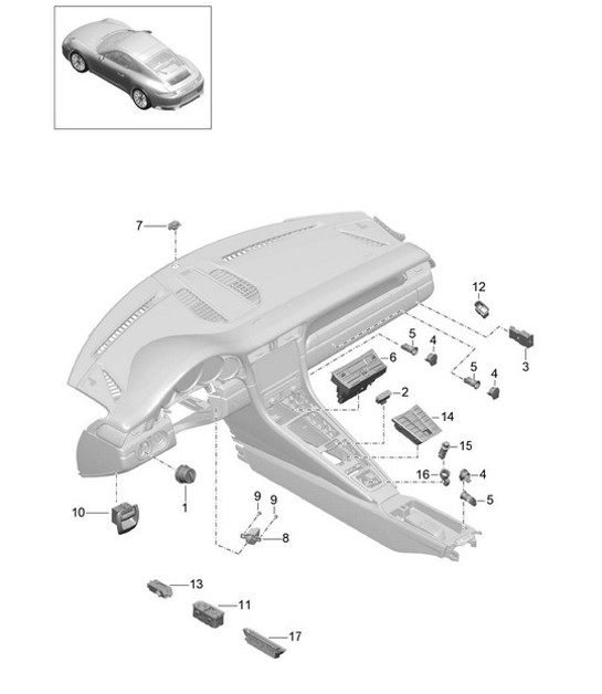 Diagram 903-005 Porsche Macan (95B) MK1 (2014-2018) Équipement électrique