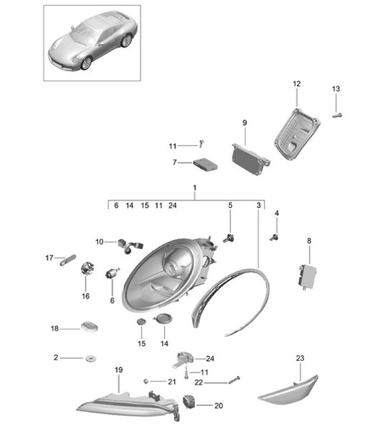 Diagram 905-001 Porsche Macan (95B) MK1 (2014-2018) Electrical equipment