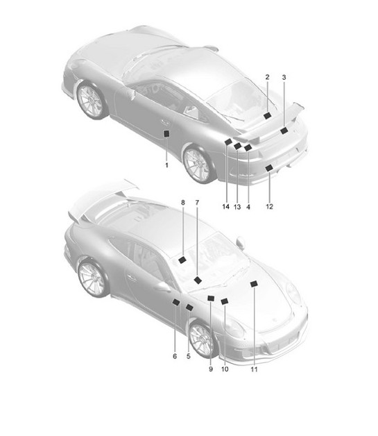 Diagram 001-005 Porsche Boxster 986/987/981 (1997-2016) Accessoires en anderen 