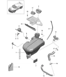 Sistema di raffreddamento del liquido di raffreddamento/serbatoio 991 R/GT3/RS 2014-21