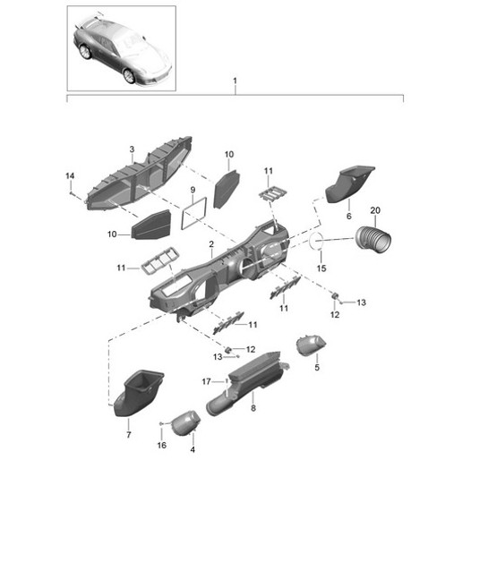 Diagram 106-010 Porsche 970.2 Panamera V6 3.6L 2WD (310Hp) 2014-16 Moteur