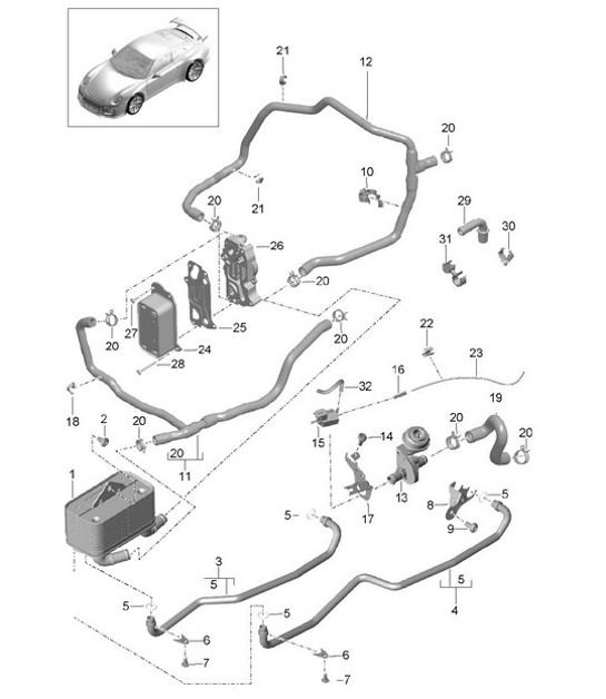 Diagram 360-000 Porsche 356 1950-55 传播