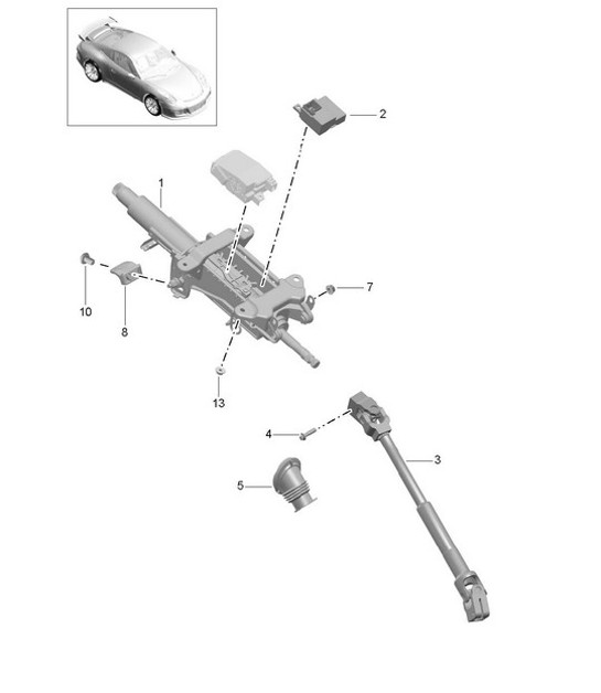 Diagram 403-055 Porsche 911 & 912 (1965-1989) Front Axle, Steering 