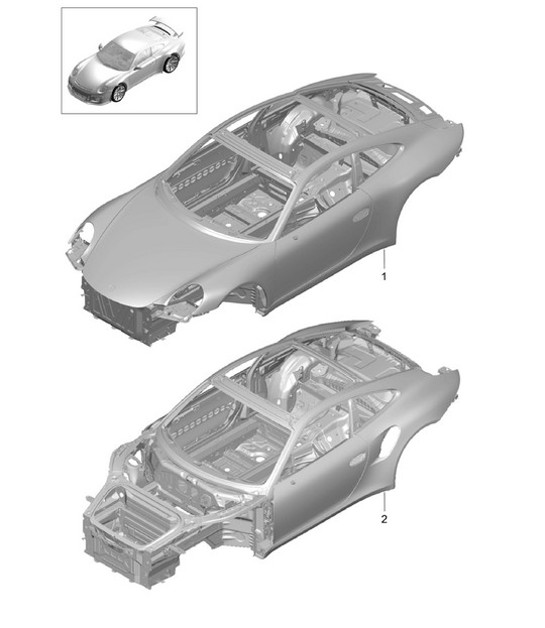 Diagram 801-000 Porsche 964 (911) (1989-1994) Carrosserie