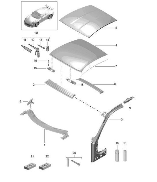 Diagram 801-045 Porsche 997 (911) MK1 2005-2008 Carrozzeria