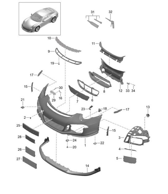 Diagram 802-004 Porsche Panamera 970 MK2 (2014-2016) 