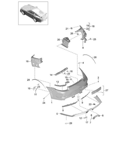 Diagram 802-011 Porsche Boxster 718 2.0L PDK (300 Bhp) 2017>> Karosserie