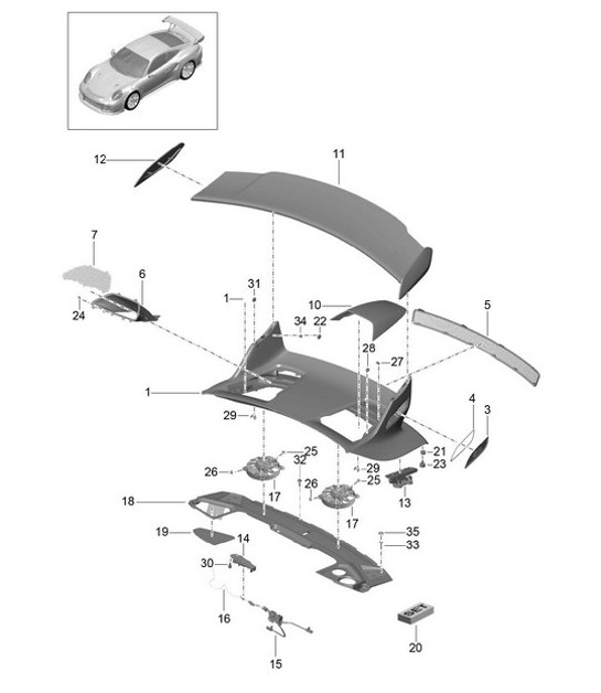 Diagram 803-008 Porsche 970.2 Panamera Diesel V6 3.0L (250Hp) 2014-16  车身