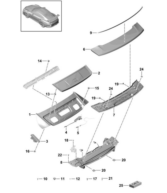 Diagram 803-025 Porsche 356 (1950-1965) Body