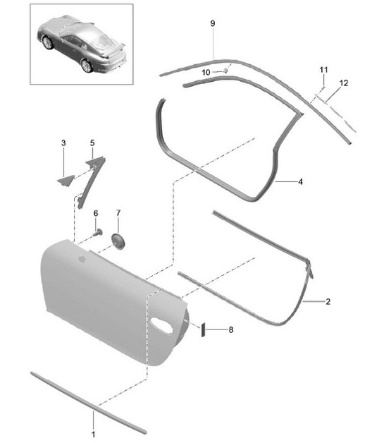 Diagram 804-010 Porsche 997 MK1 GT3 / GT3 RS 2007-09 Body