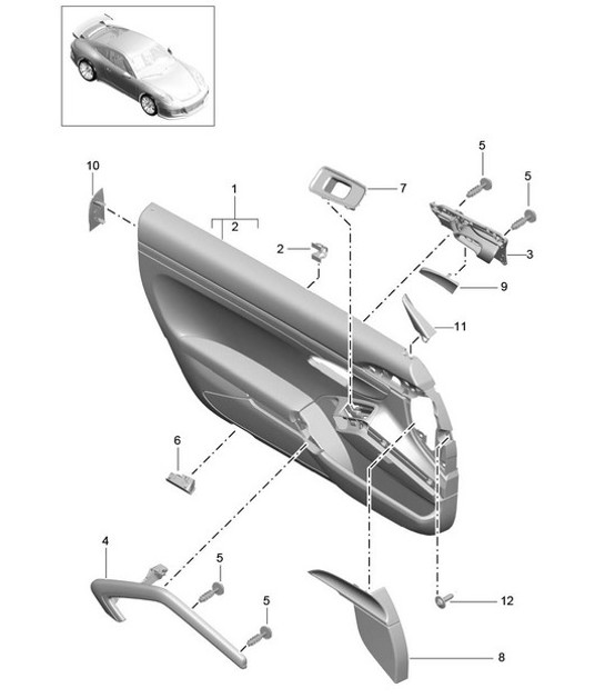 Diagram 808-008 Porsche 991 (911) MK2 2016-2019 Carrosserie