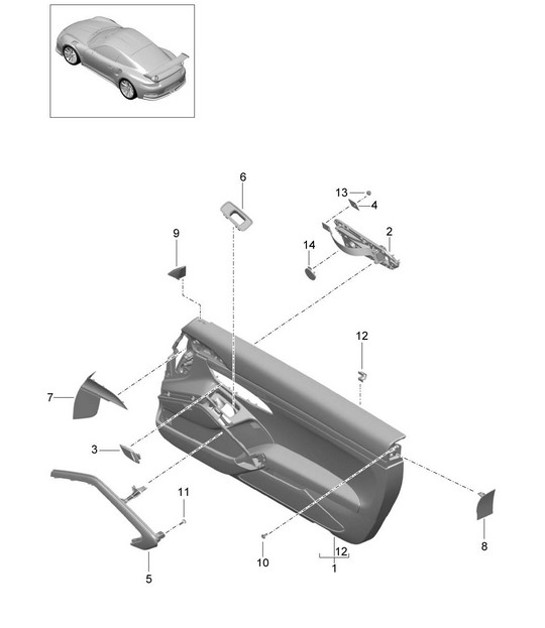 Diagram 808-017 Porsche 991 (911) MK2 2016-2019 Carrosserie