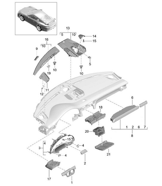 Diagram 809-005 Porsche 356C 1963-65 Karosserie