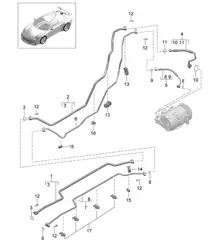 Koudemiddelcircuit / onderkant en achterkant (PR:573) 991 GT3 2014-17